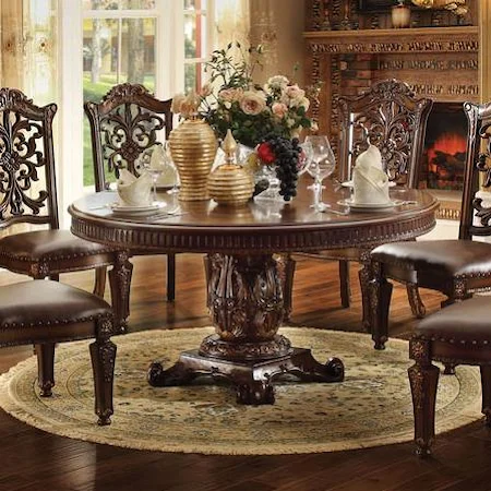 72 inch Round Single Pedestal Dining Table